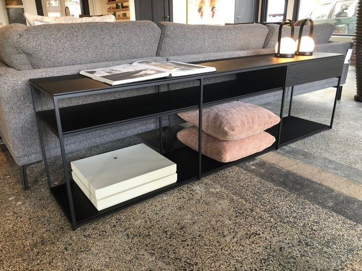 Меблева консоль за диваном, дерево, на металевих ніжках 1800х300х650 мм, фото 1