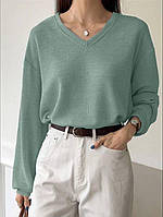 Женский свитер оверсайз, со спущенным рукавом, мята