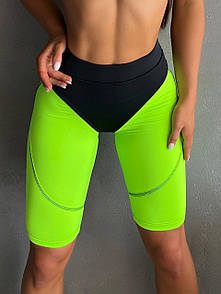 Спортивні жіночі велосипедки з push-up ефектом - салатовий