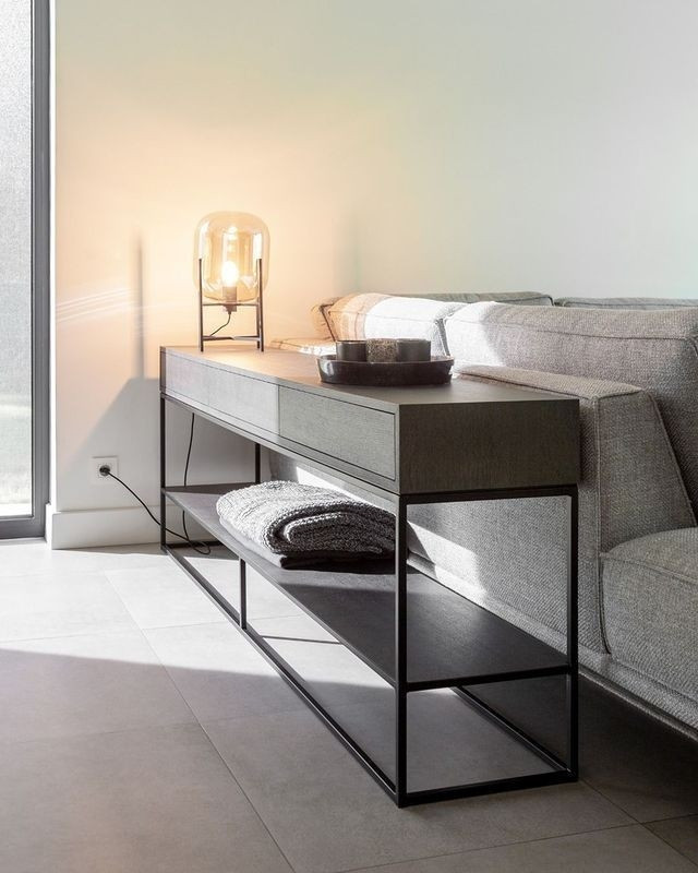 Довгий столик за диваном, дерево з металевими ніжками 1700х300х600 мм, фото 1