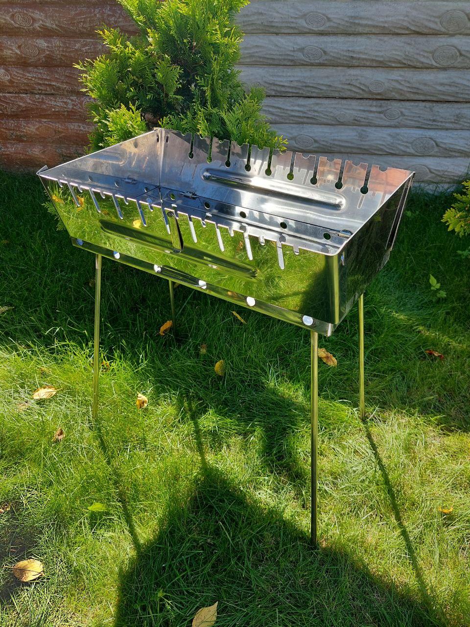 Мангал валіза нержавійка на 10 шампурів товщина 2 мм