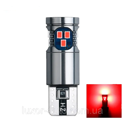 Світлодіодні LED-лампи W5W T10 3030 18SMD Canbus Samsung (червоний)