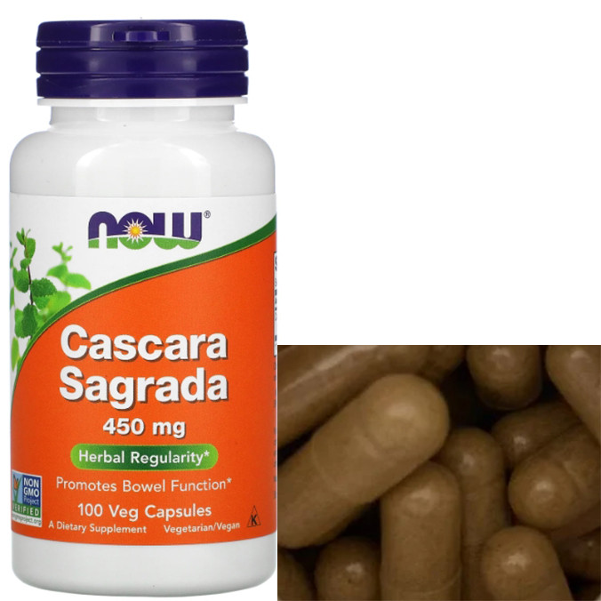 Жостер для здоров'я кишківника NOW Cascara Sagrada 450 mg 100 капсул