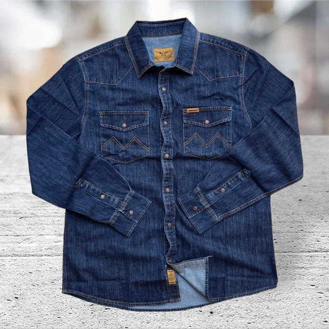 Джинсовая рубашка Montana 02 Dark Stonewash 02 темно-синий