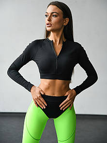 Чорний рашгард-топ NV Siamese c блискавкою