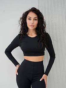 Чорний кроп-топ NV Sphynx c прорізом для пальця