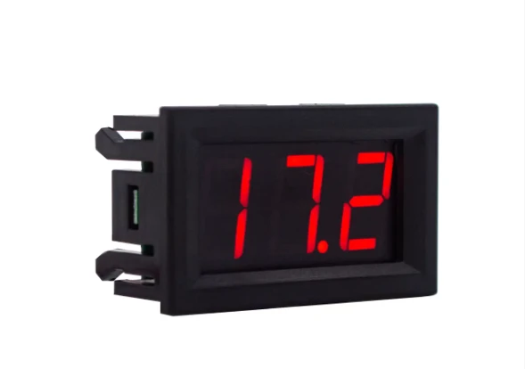 Вольтметр цифровий DC 4,5 — 30 В, 0.36 LED, Червоний, у корпусі