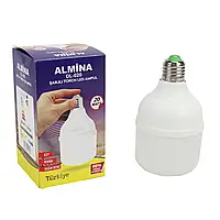 Акумуляторна лампочка ALMINA DL-030 / Аварійна LED лампа з вбудованим акумулятором, 30 Вт, цоколь Е 27