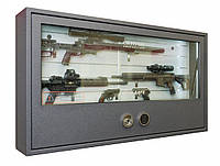 Сейф настенный оружейный с бронированным стеклом Griffon GG.W.84/150.E (ВxШxГ:840x1500x253) на 3 ружья