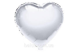 Фольгована кулька "Серце"  срібна металік 18"(45см) 1шт.