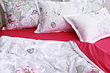 Сатин Преміум Євро комплект постільної білизни з компаньйоном ТМ Prima Teks PT-009, фото 4