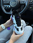 Жіночі кросівки Adidas Niteball весна-осінь повсякденні шкіряні (White Black Purple). Живе фото, фото 4