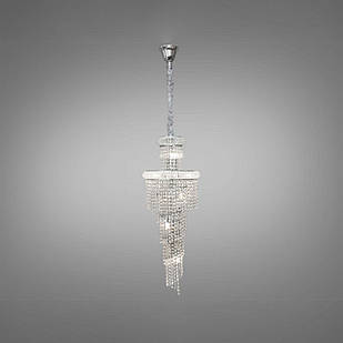 Сучасна кришталева люстра на 21 лампу G9 колір каркасу хром D-FH-39019/400x1000HR