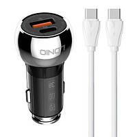 Автомобильное зарядное устройство LDNIO C1 USB, USB-C (36 W) PD QC3.0 Black + кабель USB-C - Type C (C1)