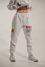 Білі штани Nasa x Heron Preston брюки чоловічі жіночі на флісі з прапором USA, фото 3