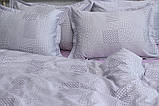 Сатин Преміум Євро комплект постільної білизни з компаньйоном ТМ Prima Teks  PT-016, фото 4
