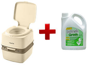 Біотуалет Thetford Porta Potti 165 Luxe бежевий + Thetford B-Fresh Green, 2 л