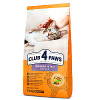 Club 4 Paws (Клуб 4 Лапы) Premium Indoor 4 in 1 Adult Cat Lamb корм с ягненком для котов живущих в помещении