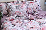 Сатин Преміум Євро комплект постільної білизни з компаньйоном ТМ Prima Teks  PT-020, фото 4
