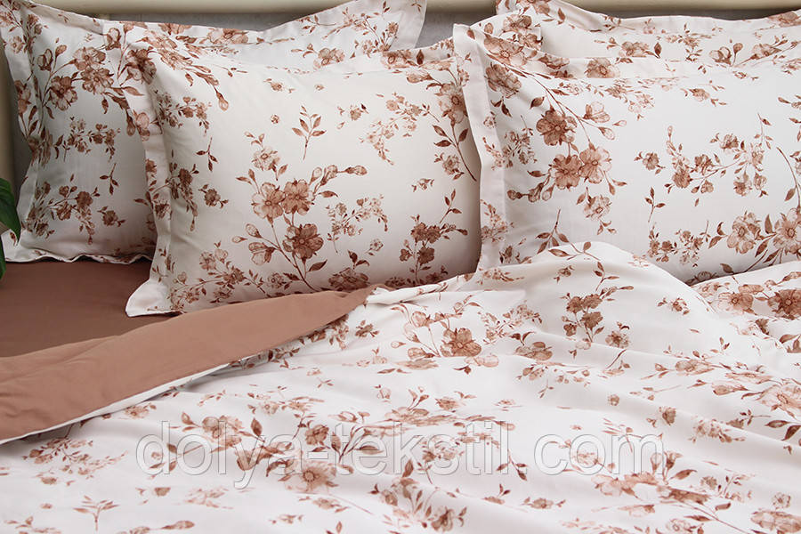 Сатин Преміум Сімейний комплект постільної білизни з компаньйоном ТМ Prima Teks  PT-021, фото 1