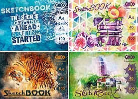 Скетчбук А4, 40 аркушів, клейовий, білий блок 120 г/м2, ART Line