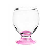 Стакан/креманка с розовым дном прозрачная стеклянная 280 мл Gl-71306