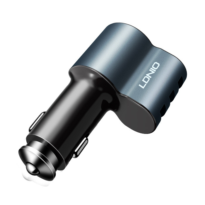 Автомобільний зарядний пристрій LDNIO V8 3 USB 5.1 A Black + кабель micro USB 1 м (CM11)