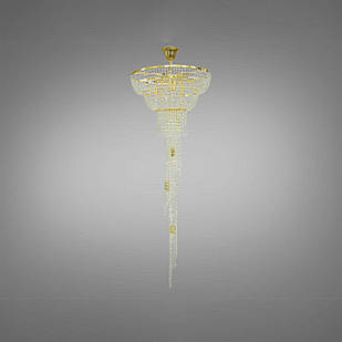 Сучасна кришталева люстра на 13 ламп E14 колір каркасу золотий D-FH123/600x1800G-1