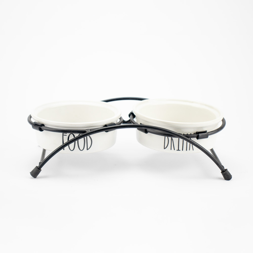 Миски керамічні на підставці для тварин 2*0,2 л Agility 12 см, фото 1