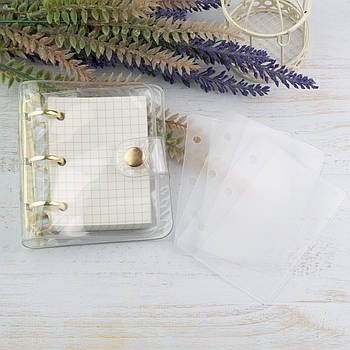 Прозорий блокнот з золотим механізмом А8 10*8,5 см KDP011