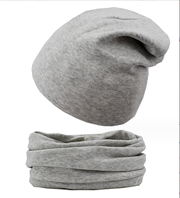 Демісезонний набір: дитяча шапка  та снуд весна / осінь сіра