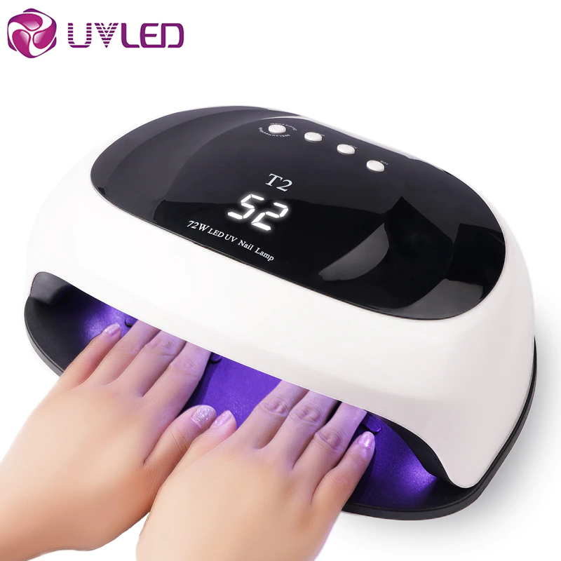 Лампа настільна для манікюру та педикюру T2 UV/LED для двох рук 72W, фото 1