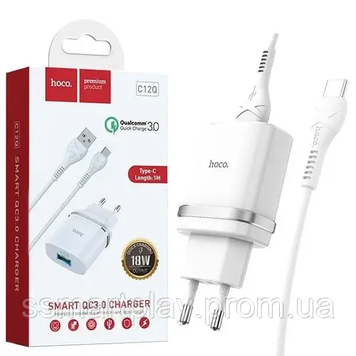 Зарядное Устройство Hoco C12Q QC3.0 18W Type-C Быстрая Зарядка Блок ...