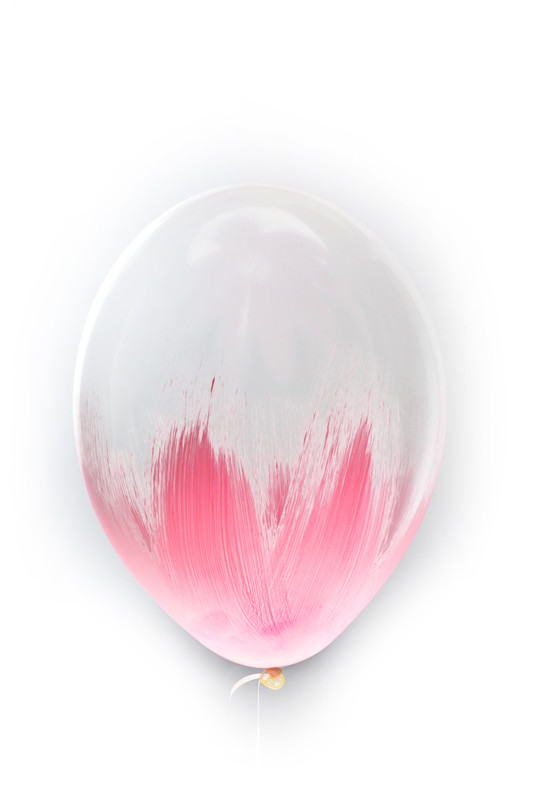 Ексклюзивна латексна кулька прозора з рожевим 12"(30см) ТМ Balonevi 1шт.