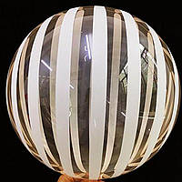 Повітряна кулька Bubbles 20"(51см) кристал з білими смугами 1шт.