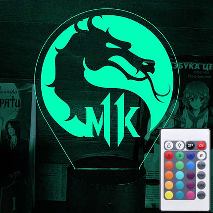 Акриловий світильник-нічник з пультом 16 кольорів Mortal Kombat Смертельна битва tty-n002254, фото 1