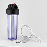 Колба 10д Slim 1/2 (два ущільнюючих кільця) прозора 912 (в комплекті ключ, кронштейн, саморізи), фото 2