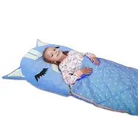 Детский спальный мешок-трансформер Котенок Голубой S - 120 х 60 см.