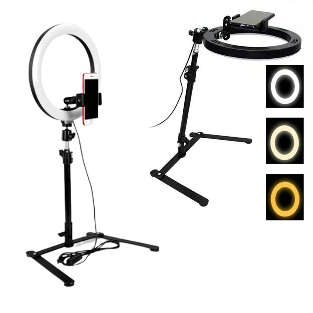 Настільна кільцева лампа 26см зі штативом Ring light Led Набір блогера світлодіодне селфі кільце