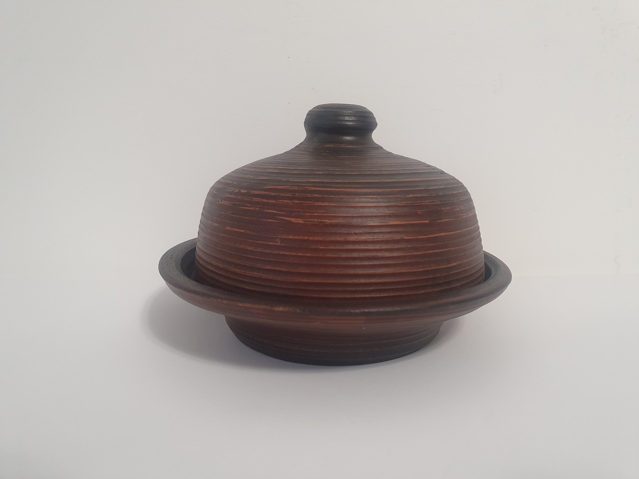 Маслянка, посуд для зберігання масла з червоної глини, фото 1