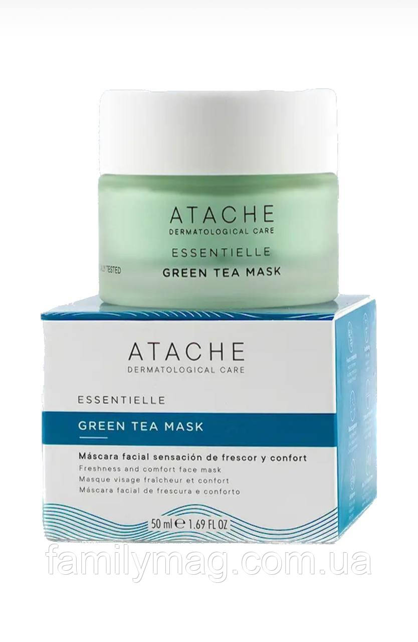 Відновлююча та заспокійлива маска з екстрактом зеленого чаю Essentielle Reaffirming Mask Green Tea Atache Об'єм 50 мл