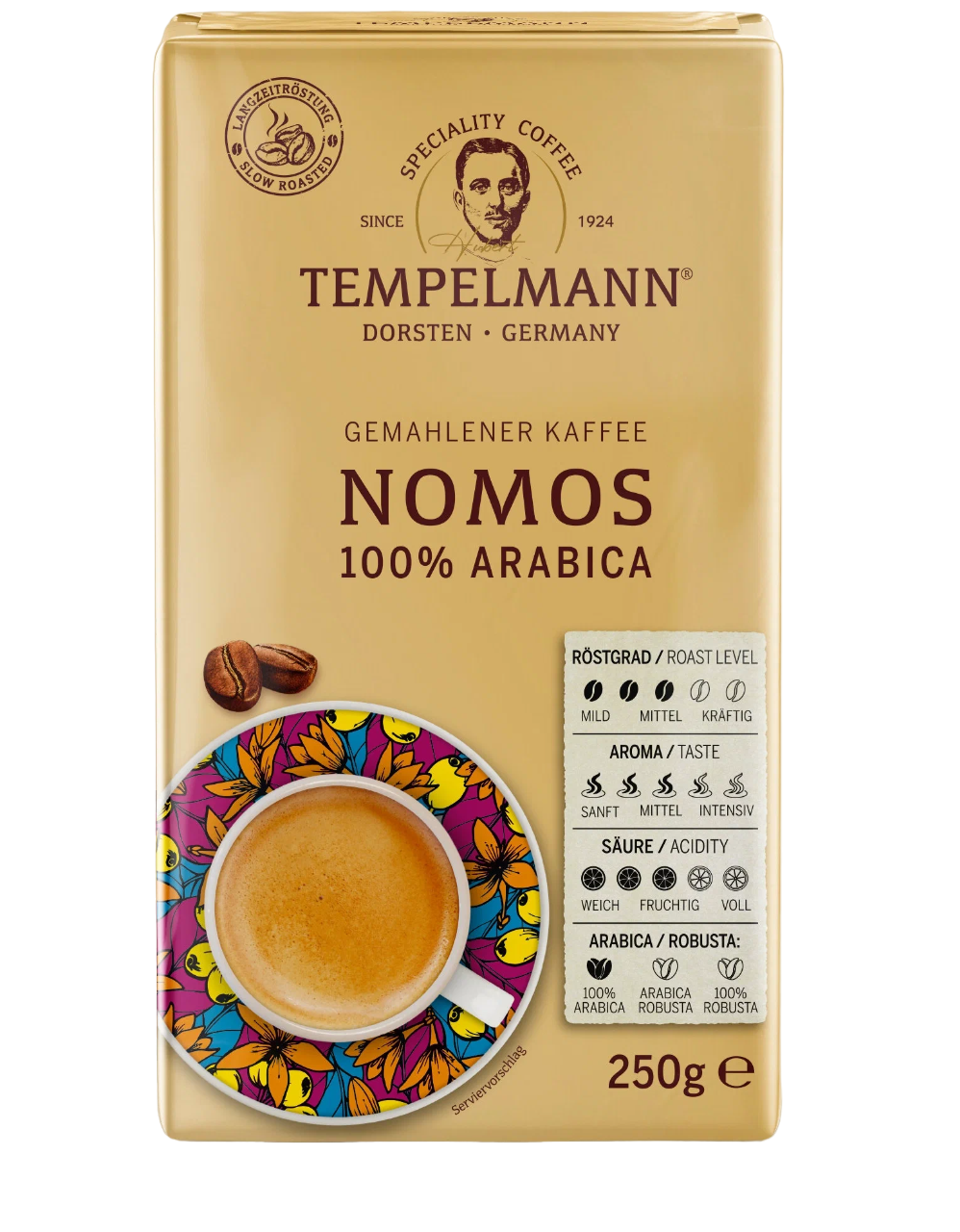 Кава мелена Tempelmann Nomos 100% арабіка 250 грамів