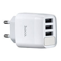 Сетевое зарядное устройство Hoco C93A Easy charge 3-port digital display charger(EU) White