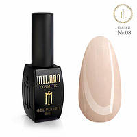 Гель лак Milano 8ml French №08 шилак для маникюра шеллак для полимеризации в Led лампе