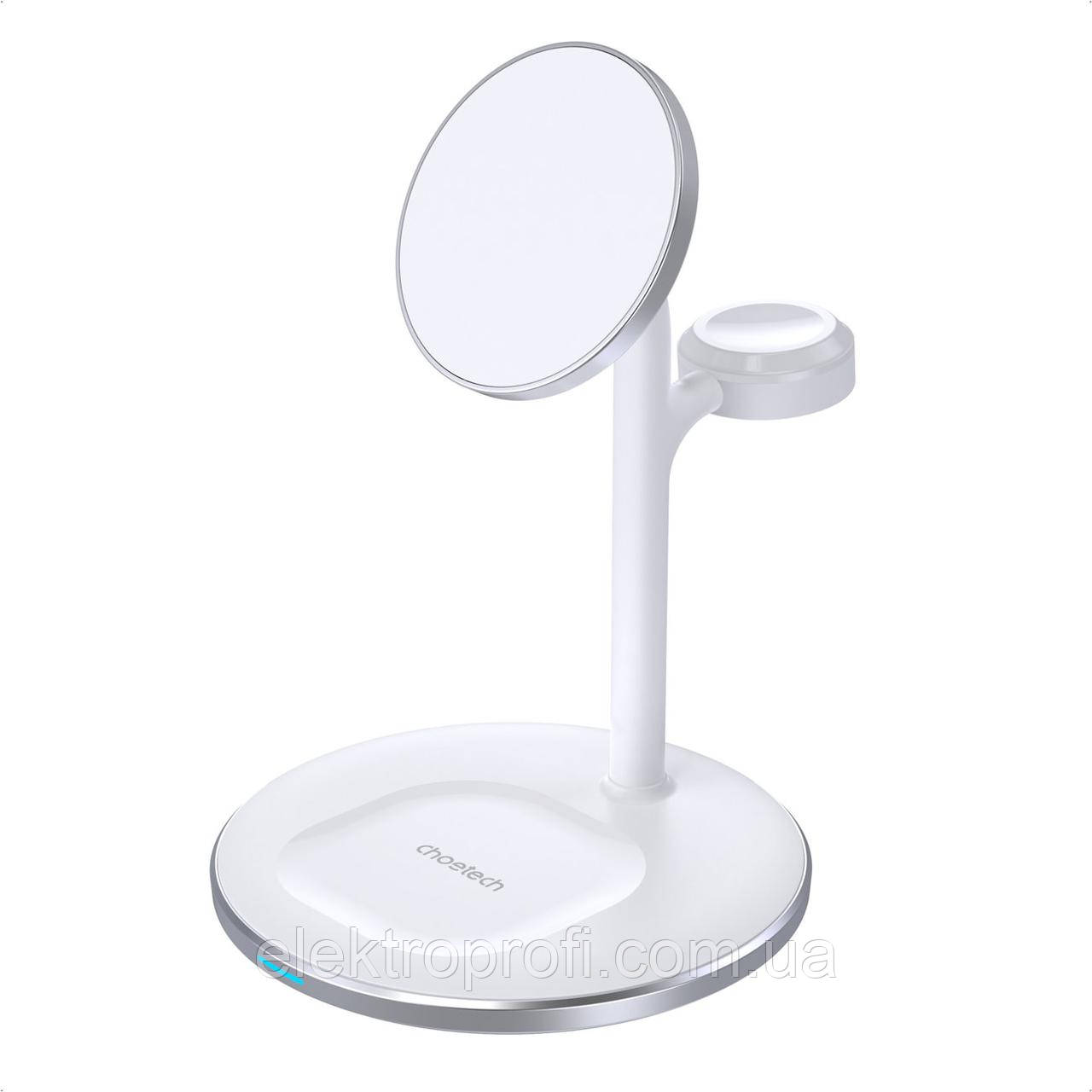 Магнітний бездротовий зарядний пристрій Choetech (T585-F) 3in1 Magnetic wireless charger station for Apple