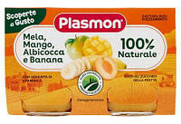 Пюре Plasmon Melа, Mango, Albicocca, Banana 2х104гр