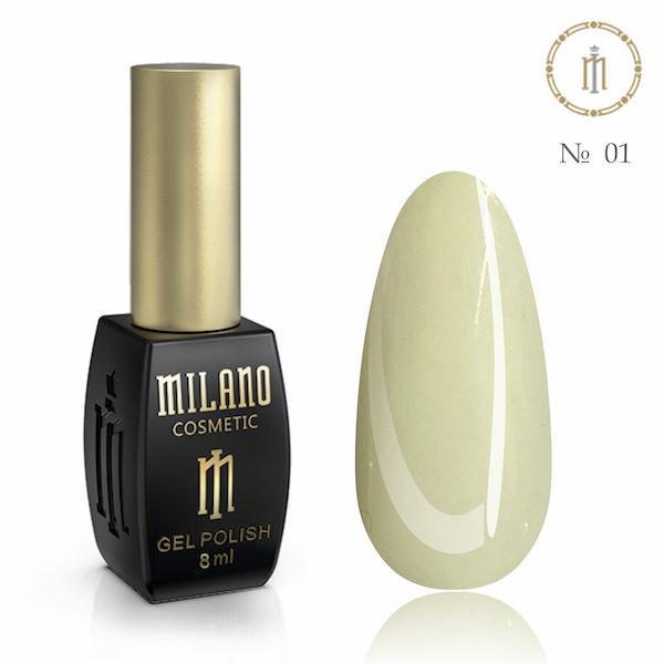 Гель-лак Milano 8ml Pastel No01 шилак для манікюру шелак для полімеризації в Led лампі