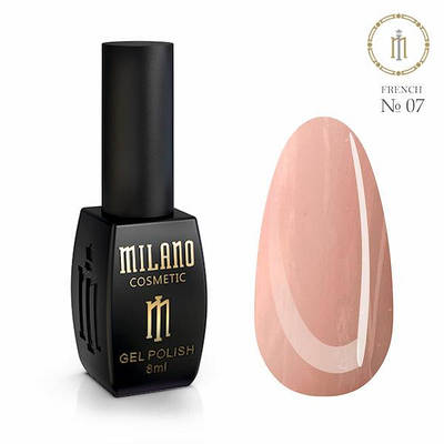 Гель-лак Milano 8ml French No07 шилак для манікюру шелак для полімеризації в Led лампі