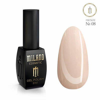 Гель-лак Milano 8ml French No08 шилак для манікюру шелак для полімеризації в Led лампі