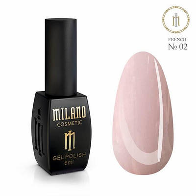 Гель-лак Milano 8ml French No02 шилак для манікюру шелак для полімеризації в Led лампі